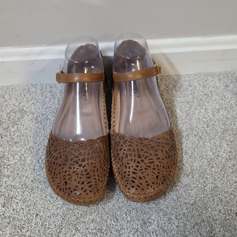 Pikolinos Mary Jane Puerto Vallarta Ankle Strap Leather Sandals Rustic Sz 8.5 - Picture 2 of 10